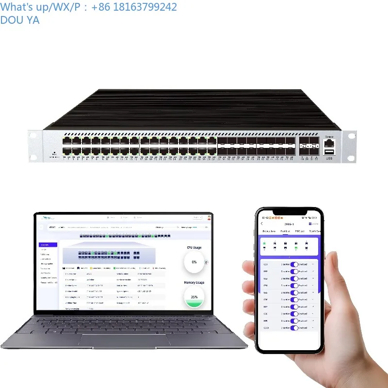 

52-портовый промышленный коммутатор управления облаком L3 POE, 10/100/1000 Мбит/с, SNMP QoS, 176 Гбит/с, поддержка управления веб-паутером/мобильным приложением, несколько VLAN