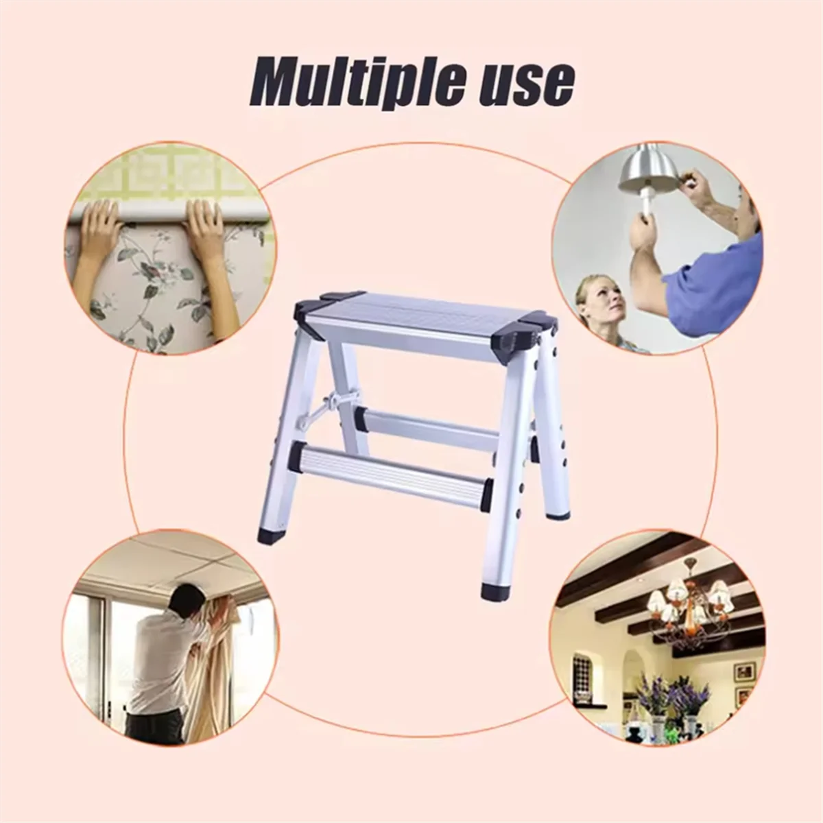 

AA98 1-ступенчатый табурет, складная лестница, лестница в елочку из алюминиевого сплава, утолщенный табурет-лестница, портативный домашний уличный табурет для кемпинга