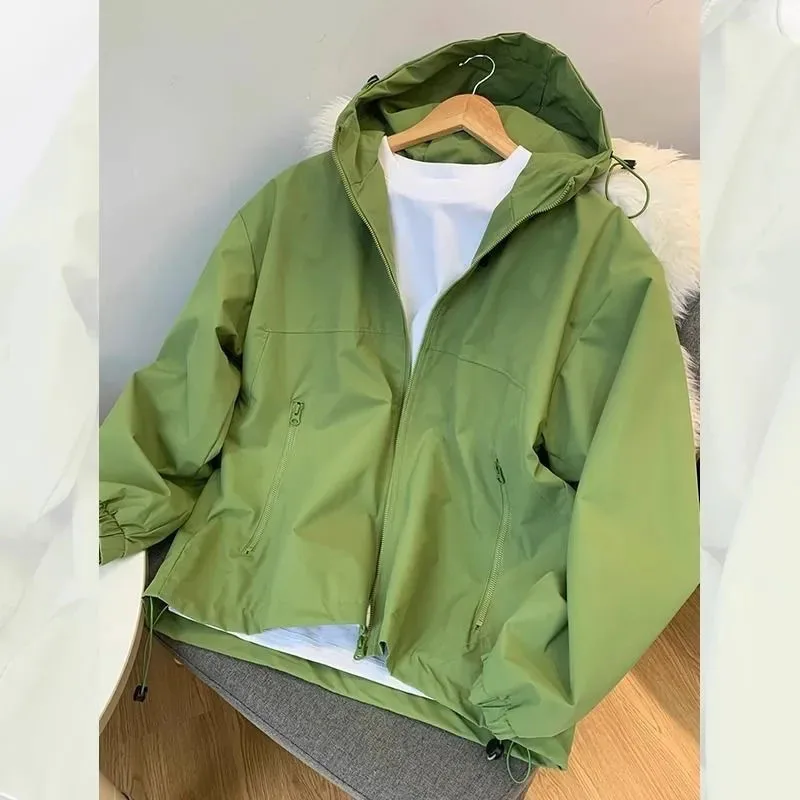 Spring Autumn New Women's Windbreaker 2026 Loose Hoodie Oversized Windproof
