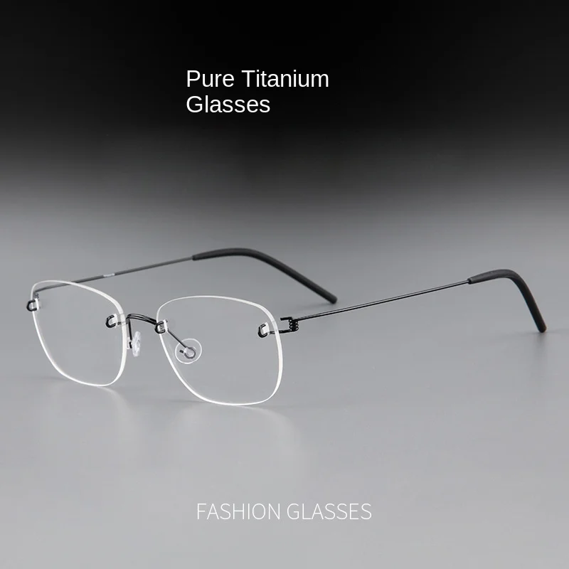 

Ultra-light glasses frame screwless frameless pure titanium myopia glasses frame frameless myopia glasses frame