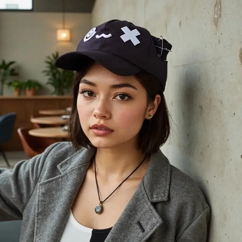 2025 แมวที่ปรับแต่งได้อย่างมีสไตล์หมวกเบสบอลหมวกเบสบอลตลกอิโมติคอนพิมพ์โพลีเอสเตอร์ที่ใช้งานได้จริง