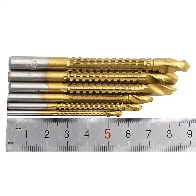 6-piece (3/4/5/6/6.5/8mm)4-blade twist drill set, multi-purpose metal structure, hexagonal handle and sharp edge, used for drilling and side cutting. Suitable for ceramic tile, cast iron, glass, marble, concrete, wood dry-type drilling tools.