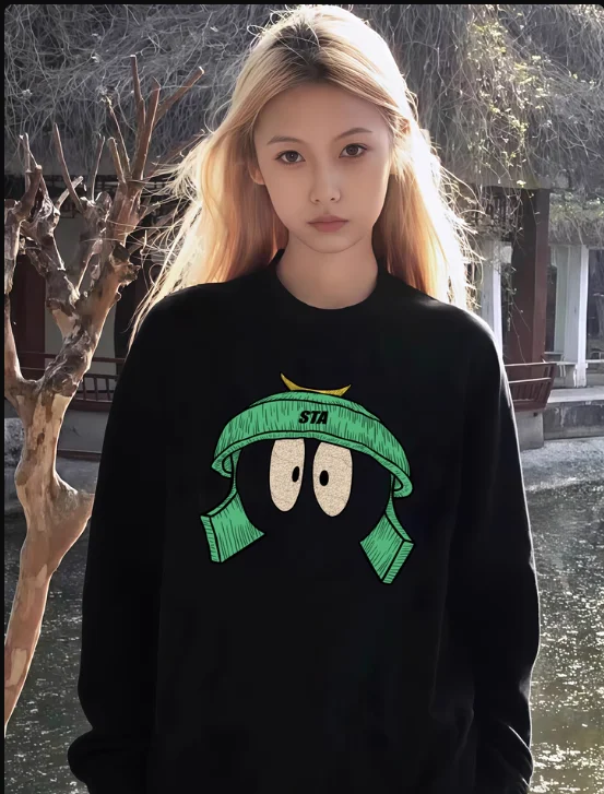 

2025 New American Trendy Brand Heavy Cotton Long-sleeved Autumn High Street Casual Loose Couple Sweater Unisex