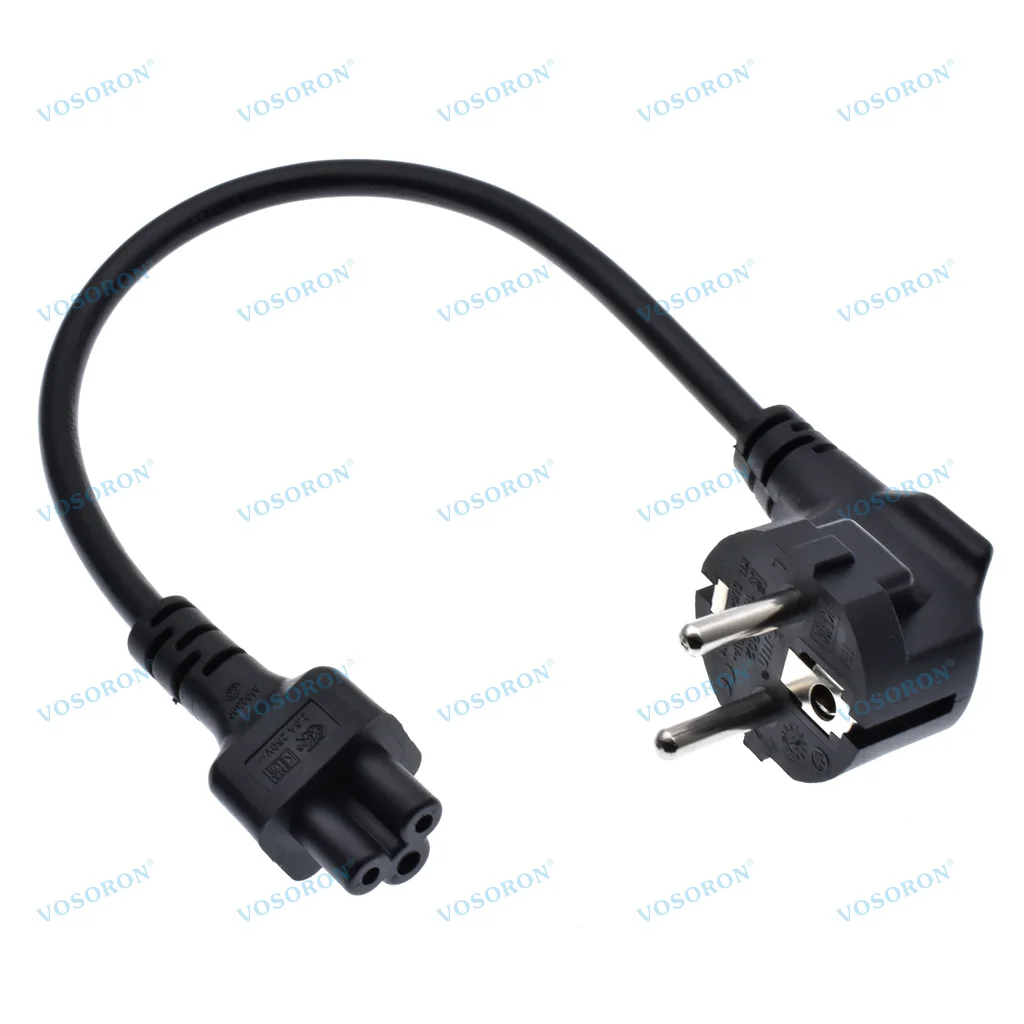 1ft Europese Korte Reis Netsnoer Cee7/7 Mannelijk Naar Iec 320 C5 Vrouw Voor Laptop Notebook, 1ft Schuko Naar C5 Koord
