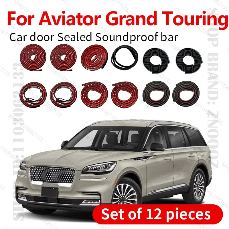 Car Door Seal Strip Rubber Double Layer Sealing Protector Soundproof Strip Seal Strip 12PCS For Lincoln Aviator Grand Touring