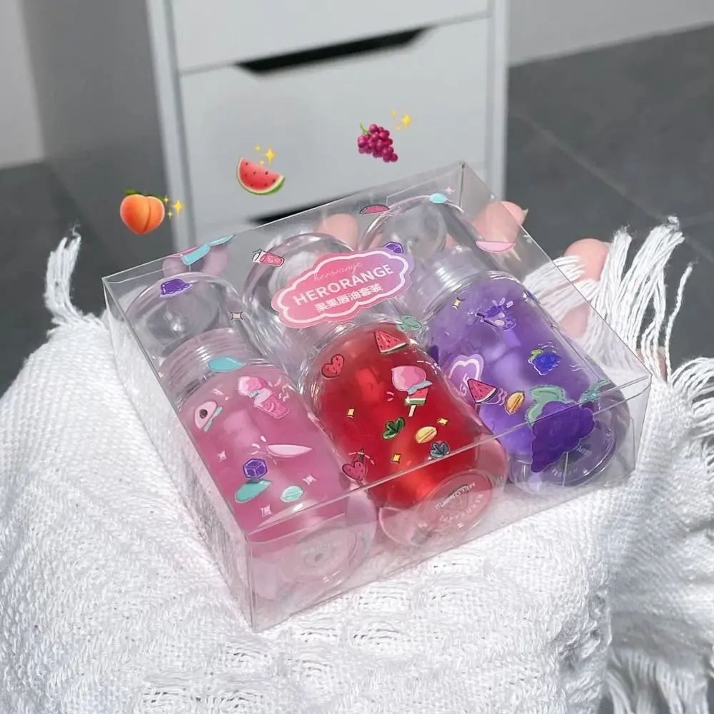 جديد ترطيب الفاكهة حماية الشفاه النفط ترطيب أحمر الشفاه عالي اللمعان غير لزجة ملمع الشفاه النساء