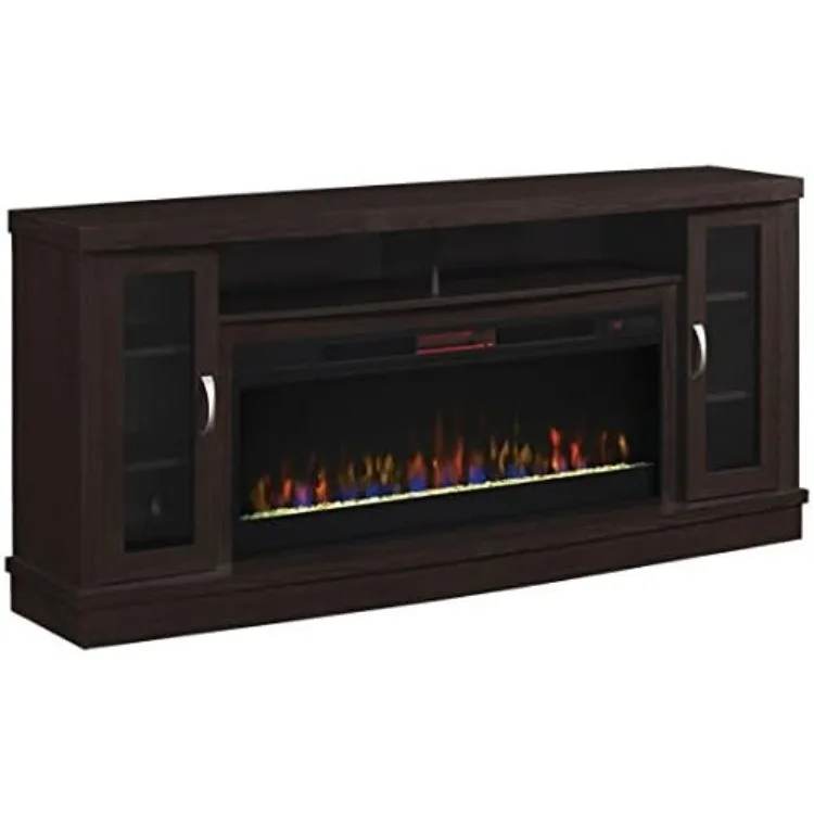 

Hutchinson 70" Infrared Electric Fireplace Entertainment Center & 42" Linear Firebox - Oak Espresso