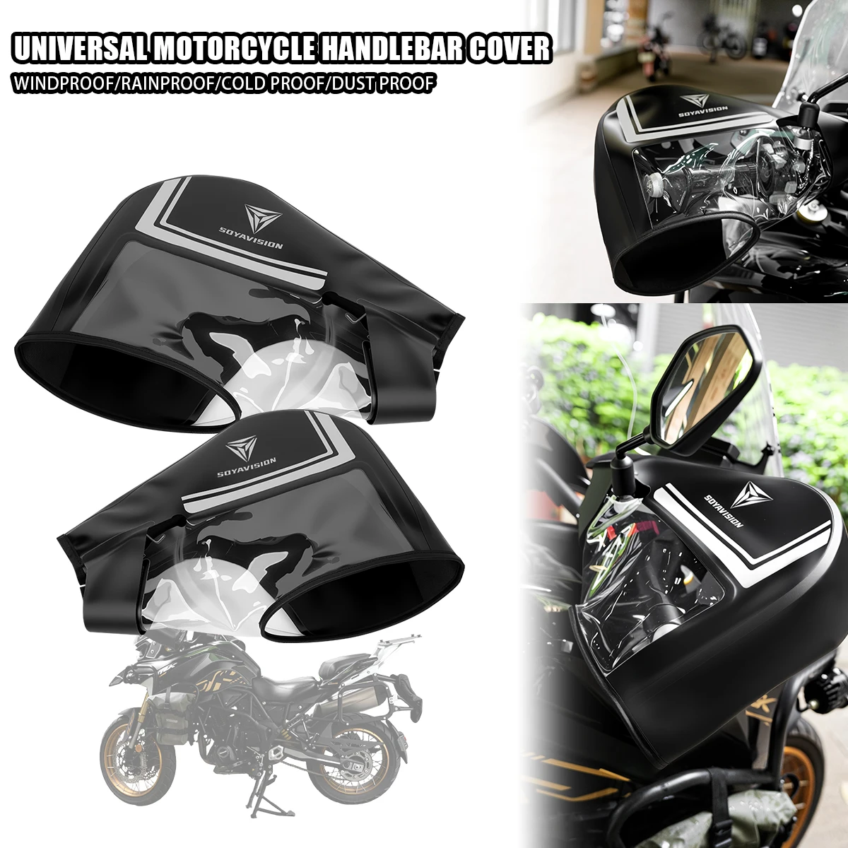 Motorcycle Parts Riding equipment motorcycle electric handlebar cover winter windproof summer waterproof handlebar cover view 2