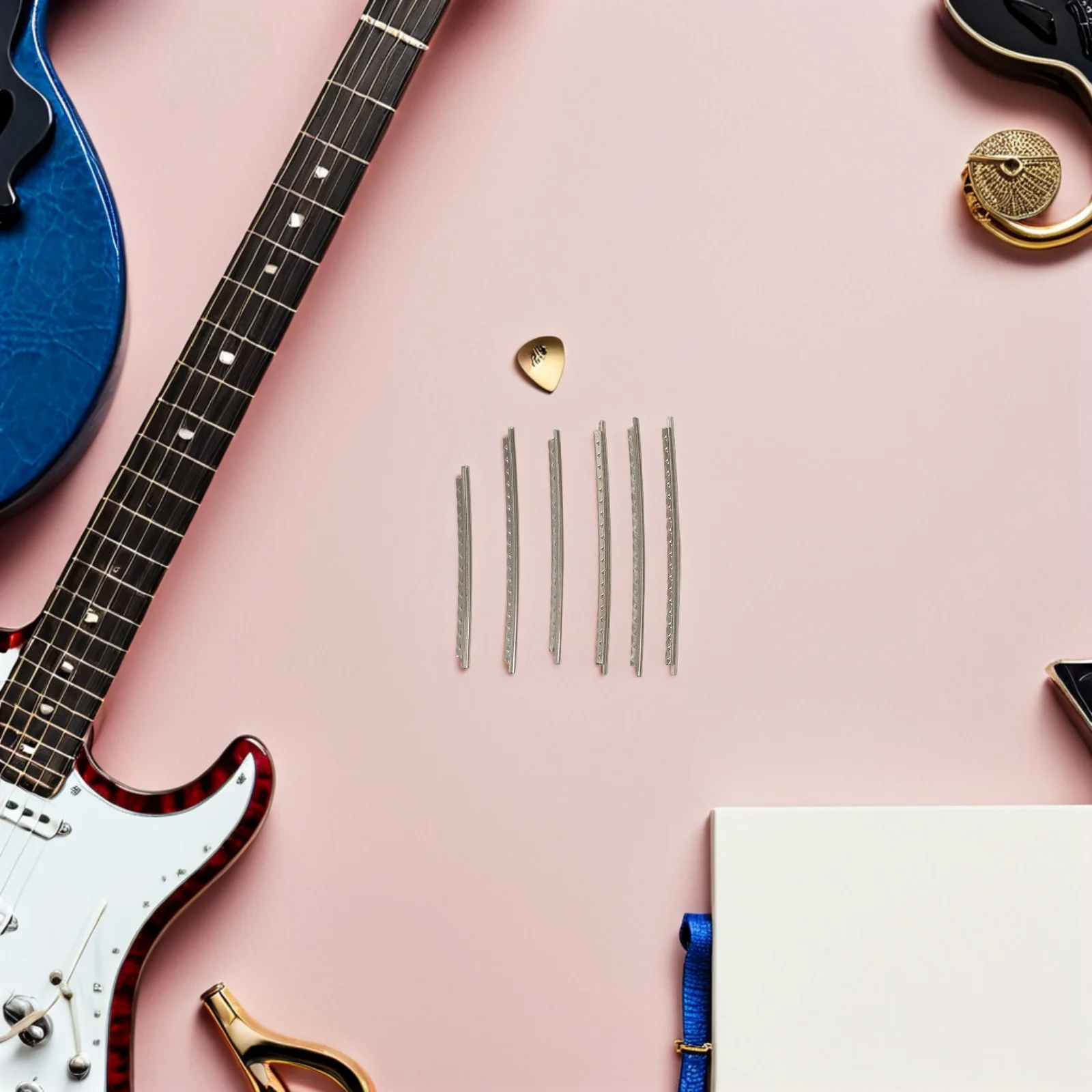 

48Pcs Electric Guitar Fret Wire 2.4mm Thickness Fingerboard Replacement Set Repair Wires for Guitar Fretboard Parts