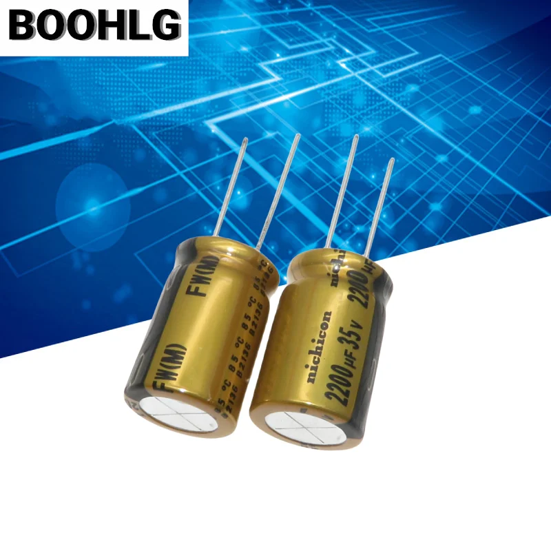 5PCS original 2200UF 35V Japanese Nichicon audio filter capacitor 35V 2200UF 16X25 FW gold shell