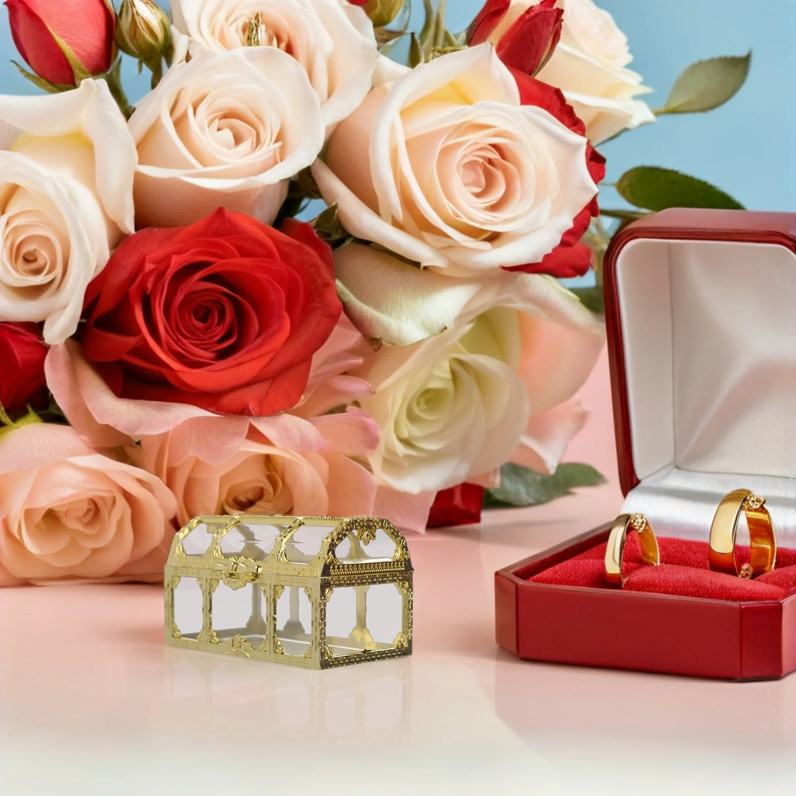 

12pcs Wedding Candy Boxes Treasure Design Plastic Gift Boxes For Party Birthday Wedding Favor Storage Decorations