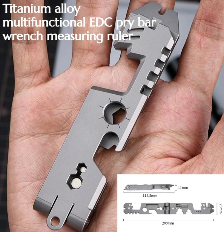 Titanium Alloy Multi Gold Function EDC Wrench Combination Tool CNC Process Portable Portable Portable Tool