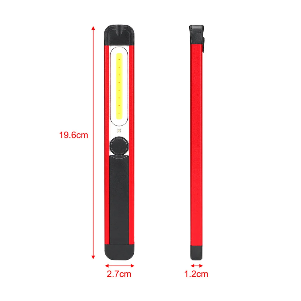 ضوء شحن USB، مصباح يدوي Led 5 أوضاع مع مشبك حزام مغناطيسي، مصباح عمل محمول من سبائك الألومنيوم لإصلاح الطوارئ #3