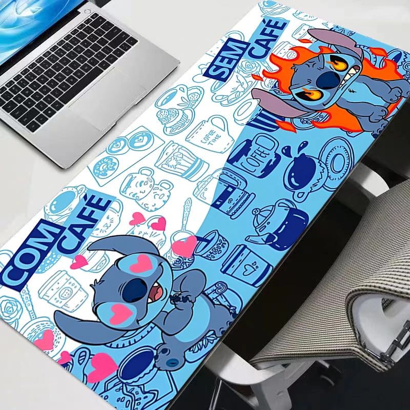 

Cartoon Lilo & Stitch Mouse Pad Laptop Gaming Accessories Cute Mousepad PC Kawaii Anime Keyboard Pad Large Desk Mat White Carpet