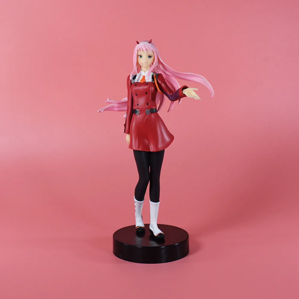 17CM DARLING in the FRANXX National Team Zero Two Beautiful girl uniformed killer Statues PVC Figures Ornament Doll Model Toys