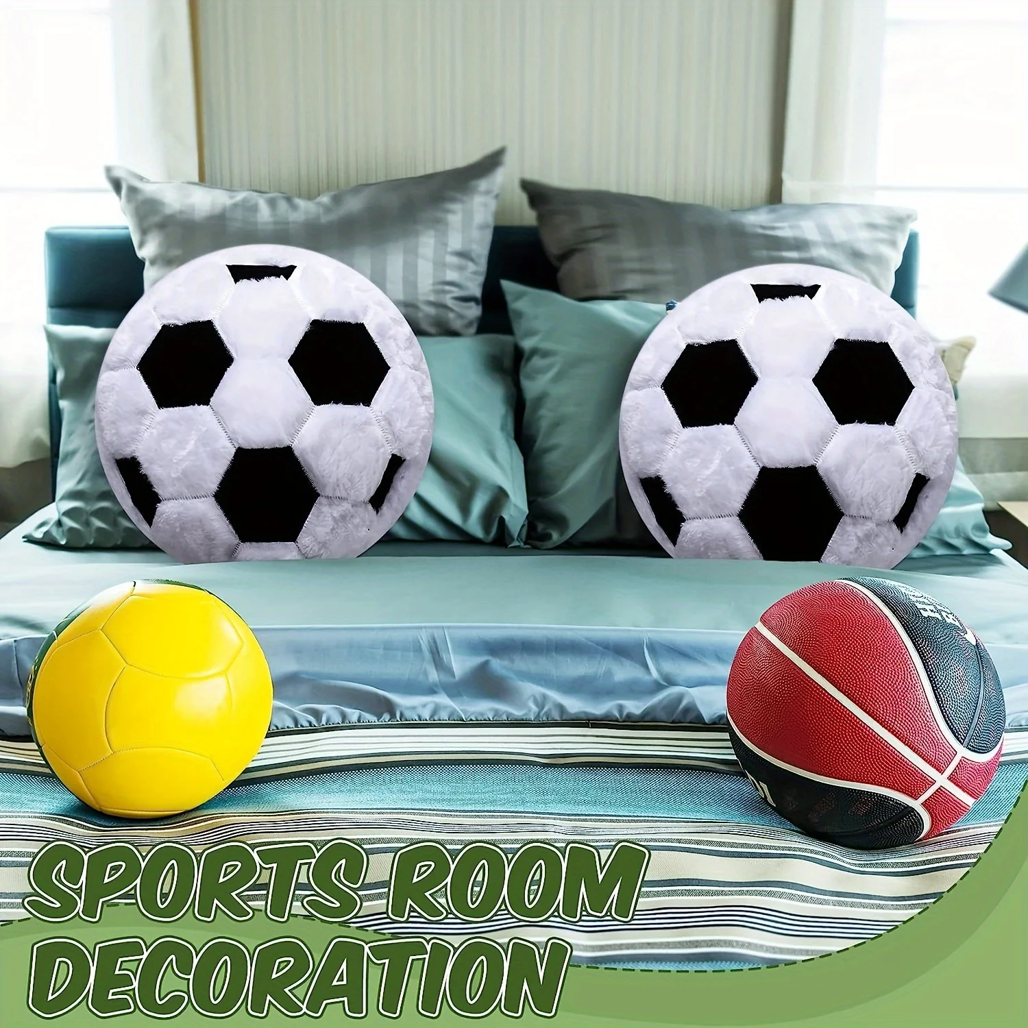 Plush Football Cushion Throw Pillow Cushion Home Decor For Birthday Fans Gift New Year Gift