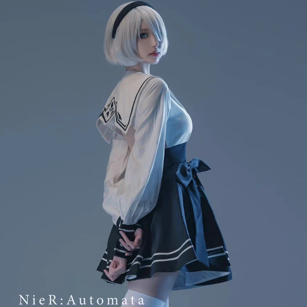 Nier Automata Cosplay Costume Yorha 2B Sailor suit Sexy Outfit Games Suit Women Role Play Girls Halloween Party Fancy Dress