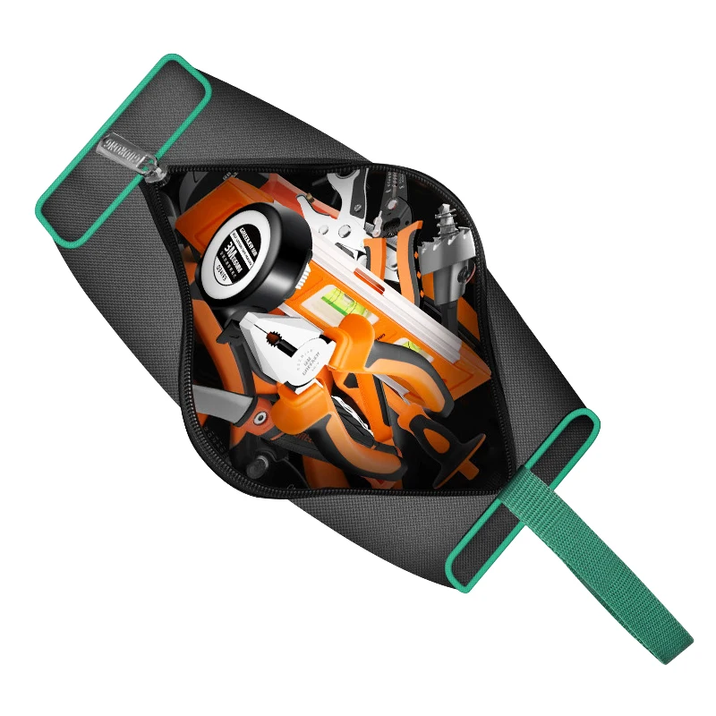 Kit de herramientas multifuncionales de mano, bolsa de almacenamiento portátil de tela Oxford gruesa, impermeable y resistente al desgaste