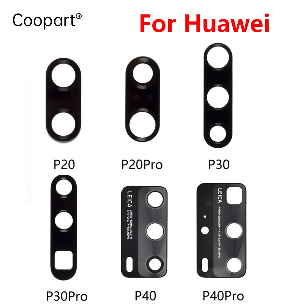 2pcs New Big Back Rear Camera Lens Glass Cover Repalcement For Huawei P20 P30 P40 Lite E P50 Pro 5G With Glue Sticker