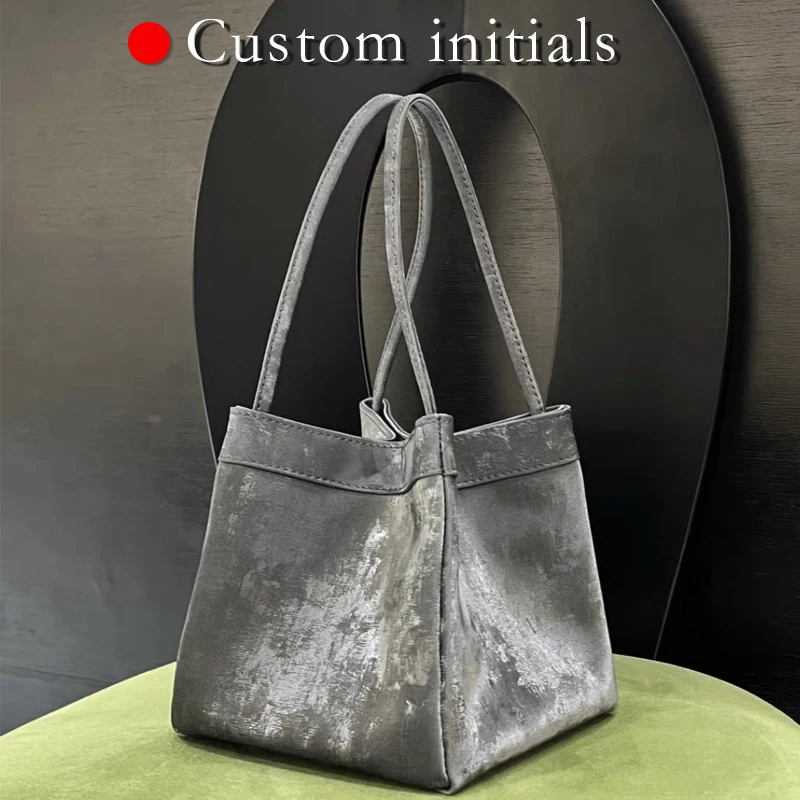 Free Custom Initials Mini Bucket Bags For Women Luxury Designer Handbags Purses 2025 New In Genuine Leather Carry Wrist Shoulder