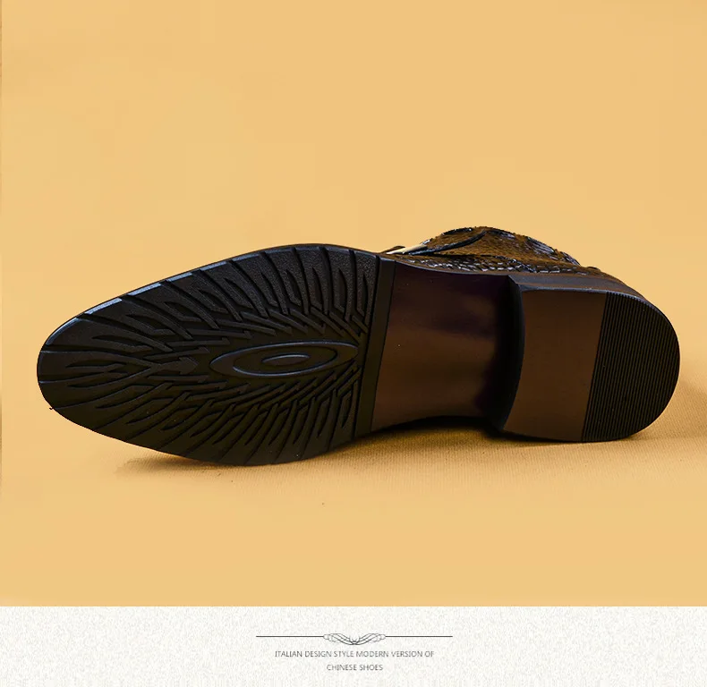 رجل جلد طبيعي التمساح تنقش البريدي حذاء من الجلد ، أعلى الحبوب الجلود النمط البريطاني البريدي الشتاء الدفء الفراء مبطن الخيار #6