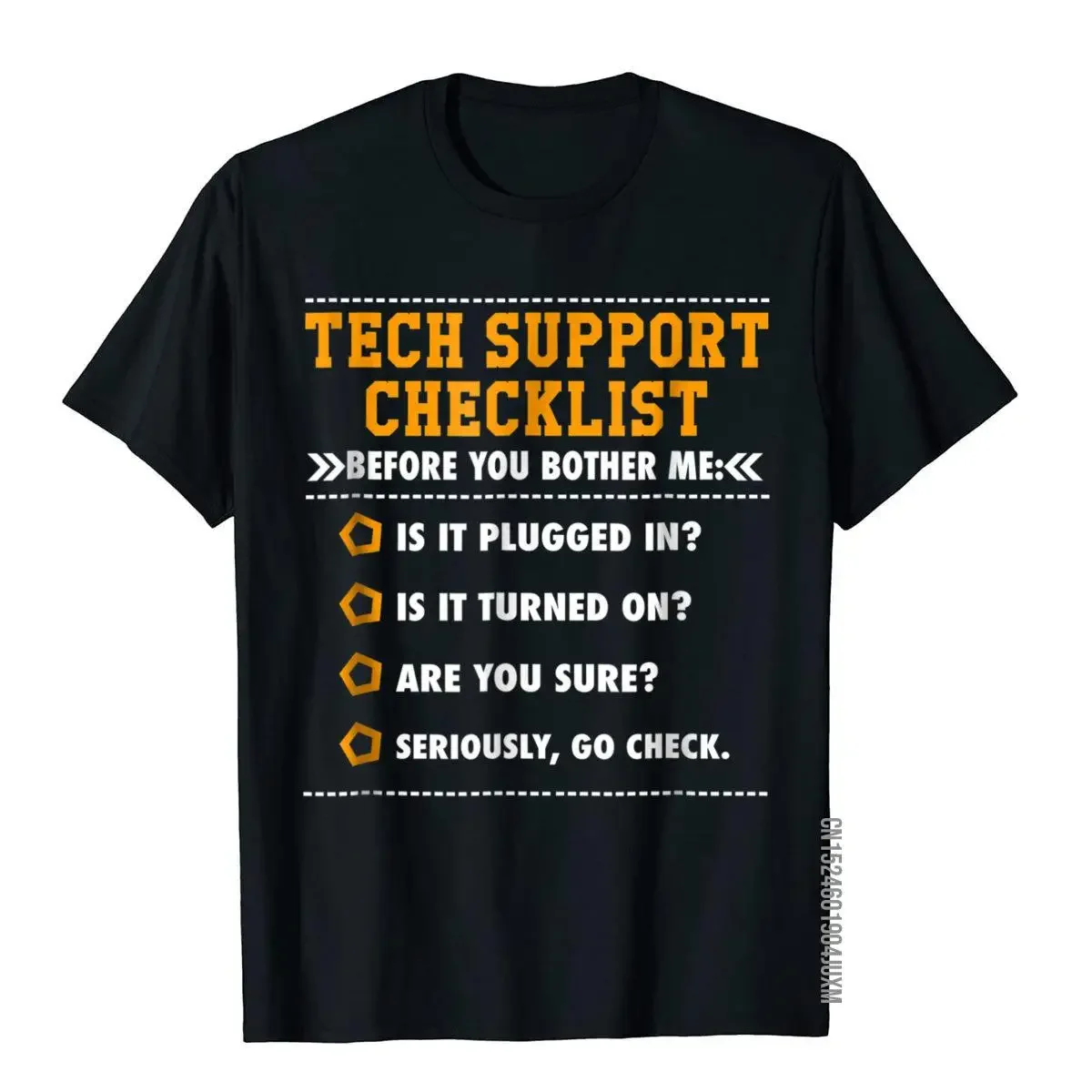 Funny Tech Support Checklist T-Shirt Sysadmin Gift T Shirt Summer Cotton Men Tops T Shirt 3D Printed Special Top T-Shirts