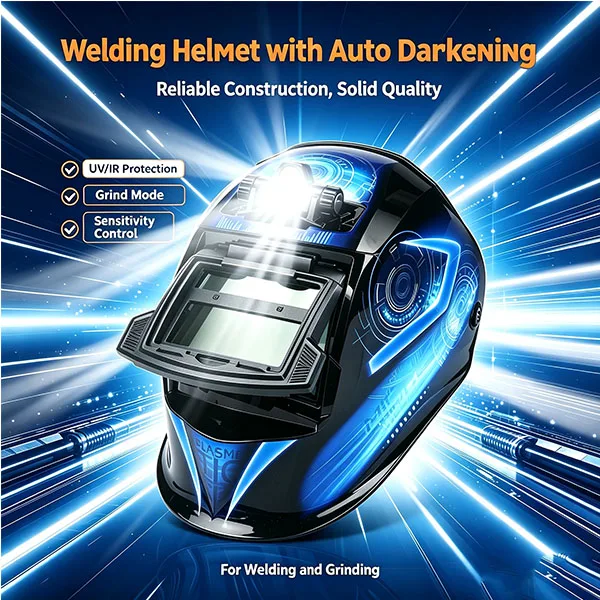 Auto Darkening Welding Helmet 1/1/1/2 True Color Solar Powered Welder Hood Wide View Shade 9-13 Adjustable Grinding Flip U