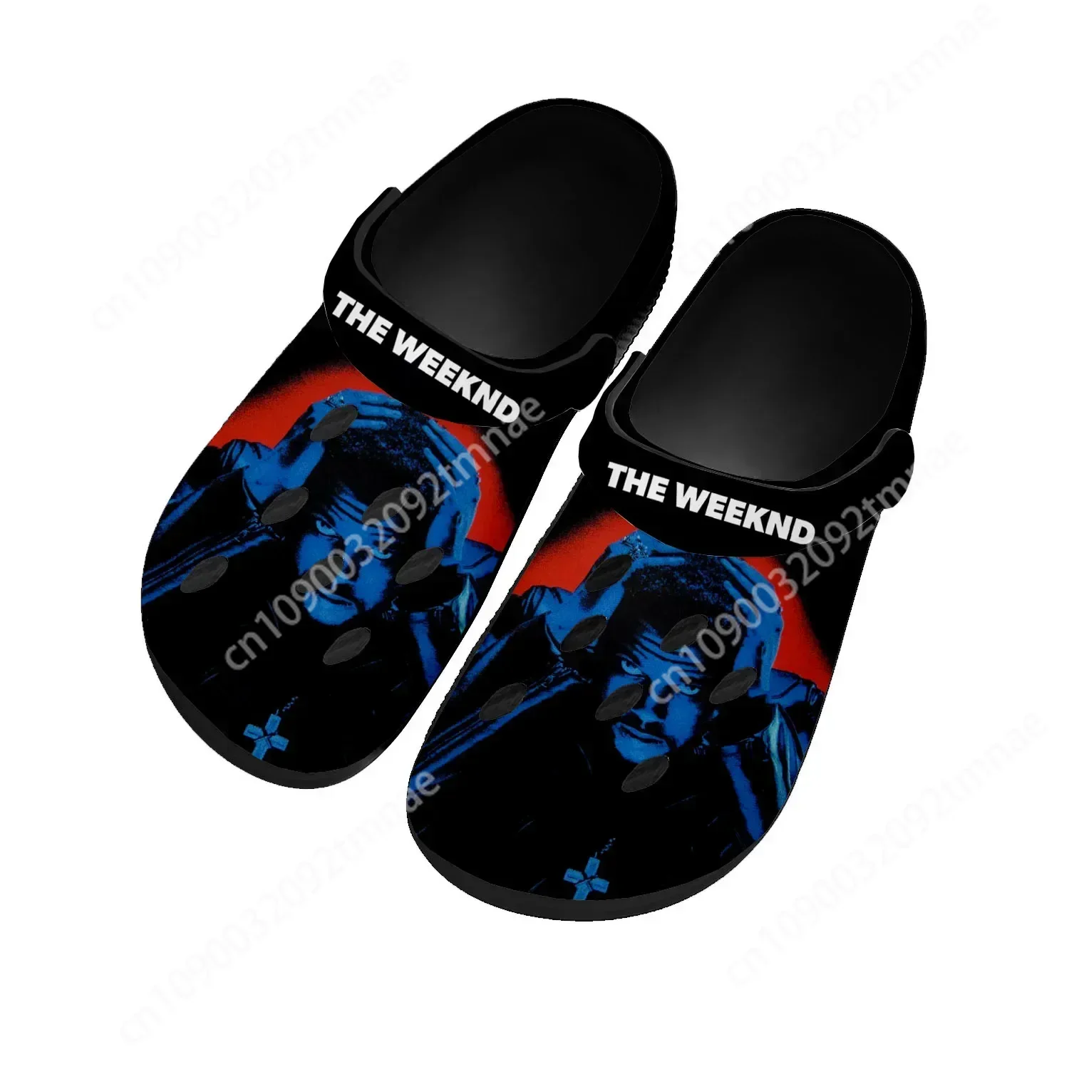 

The Weeknd Singer Pop Home Clogs Custom Water Shoes Mens Womens Teenager Shoe Garden Clog Breathable Beach Hole Slippers Black