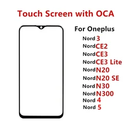 Touch Screen For Oneplus Nord 5 4 3 CE 2 3 Lite N20 SE N30 N300 5G Front Panel LCD Display Out Glass Cover Repair Parts + OCA