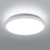 Round LED Ceiling Light, 24W Modern Ceiling Lamp, Cool White 6500K IP54, Waterproof Round Ceiling Light Fixture for Bathroom, Li