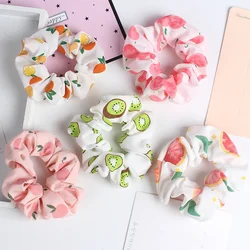 Fruit Print Women Scrunchies Fashion Hairband Hair Rope For Ponytail Holder Elastic Hair Band Sweet Hair Ties Hair Accessories