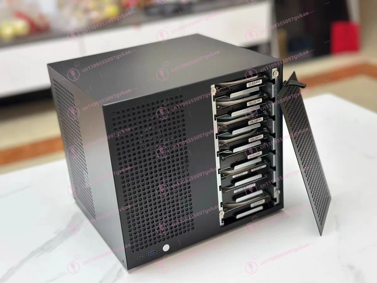 Sagittarius 8-Disk NAS-Gehäuse mit Backplane, ATX-Netzteil, MATX-Mainboard, Full-Height PCIe, kompatibel mit Synology UNRAID