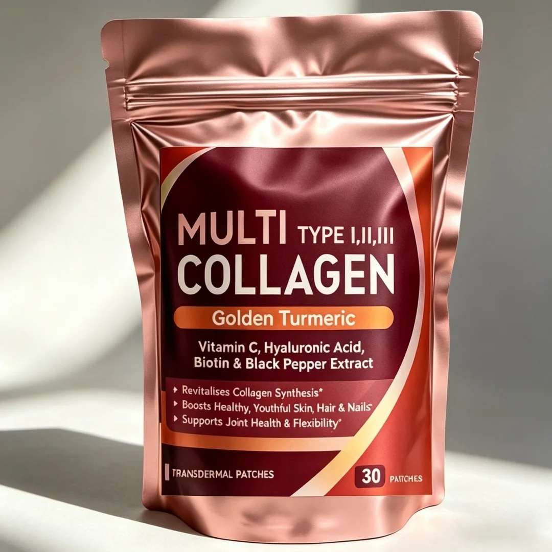 30 Patchs Complexes Multi-Collagène Transdermiques pour Femmes et Hommes, pour la Peau, les Cheveux, les Ongles et les Articulations 1