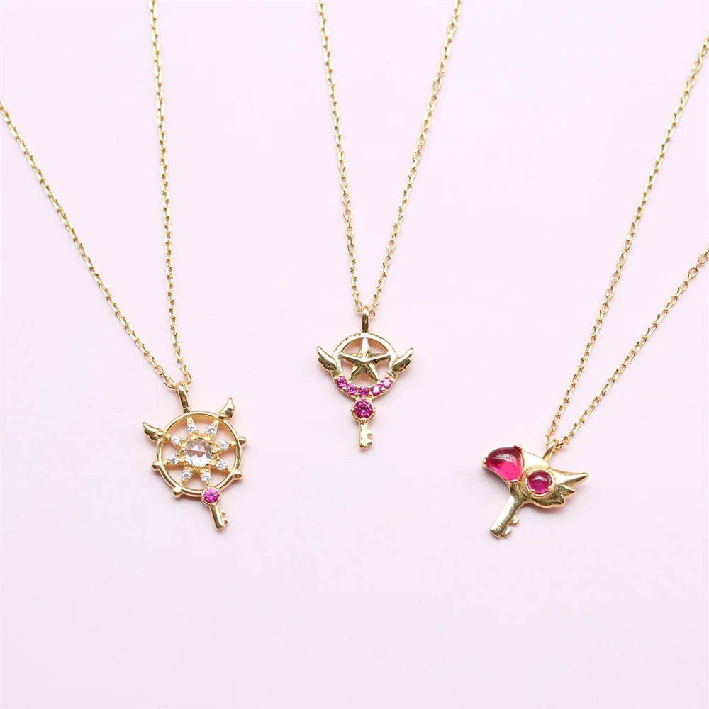 

Korean S925 Necklace - Luxury Cardcaptor Sakura Wand, Versatile, Women's Collar