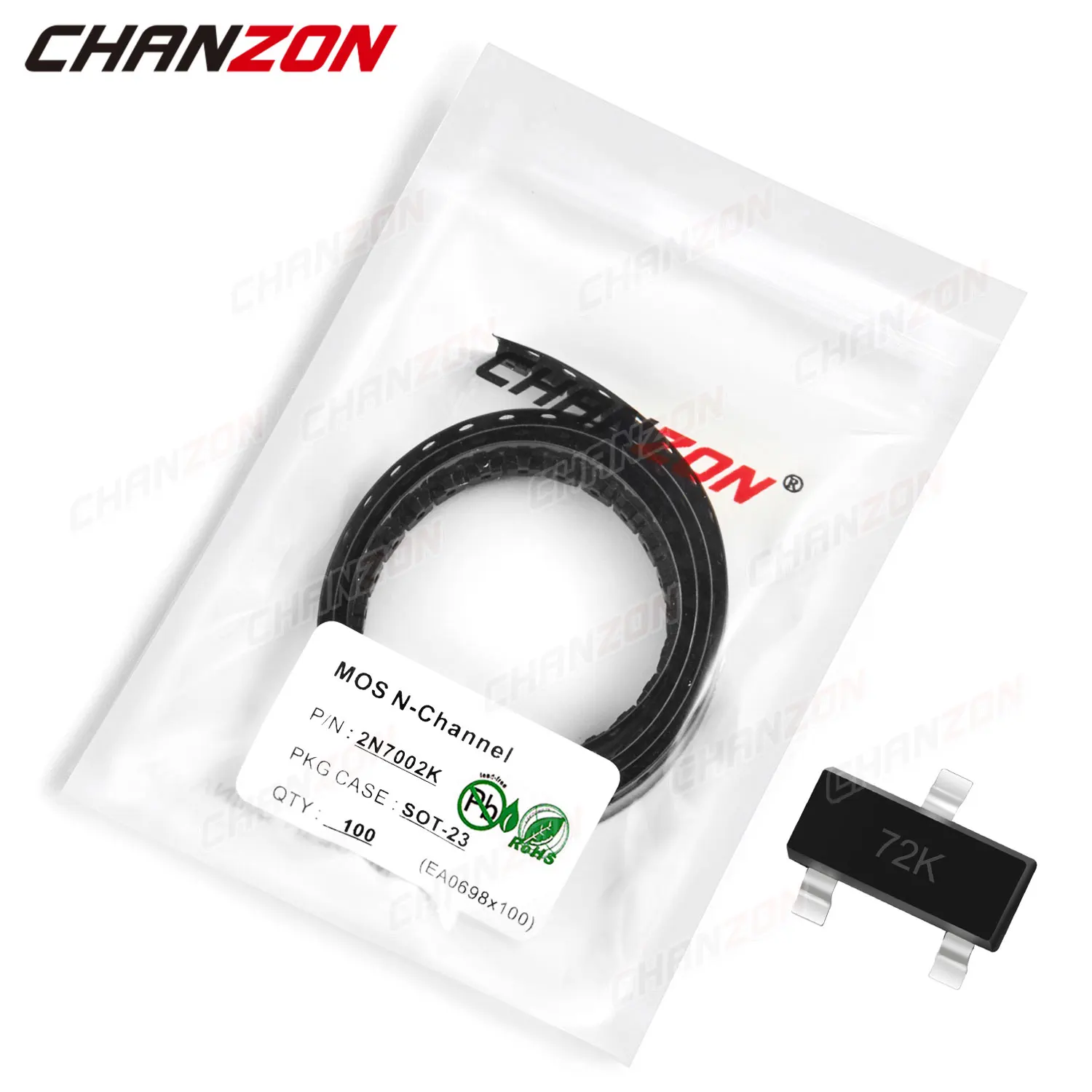 Lot de 100 Transistor de jonction bipolaire SOT-23, SOT-23 n-channel SMD Mosfet BJT SIC Mos Fets, tubes Triode SMT intégrés