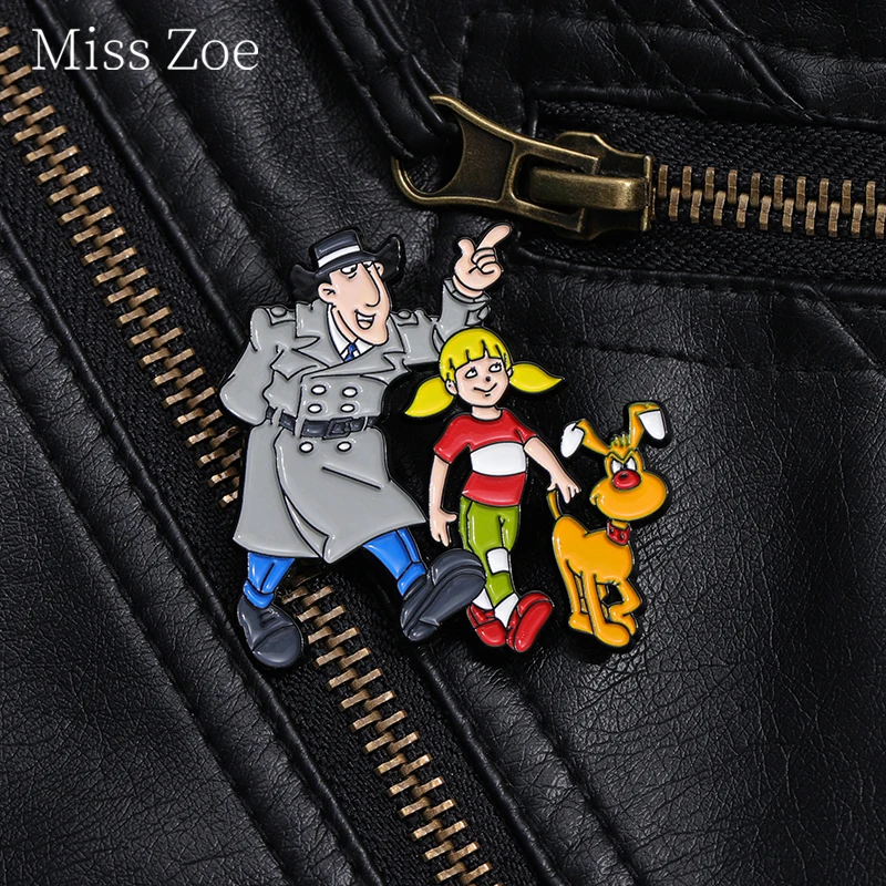 Cartoon Humorous Animation Enamel Pin Comedy Family Animated Detective Inference Series Brooch Lapel Backpack Badge Jewelry Gift