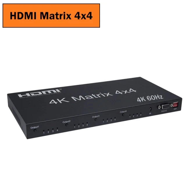 4K 60Hz HDMI マトリックススイッチャー 4入力4出力 マトリックス HDMI