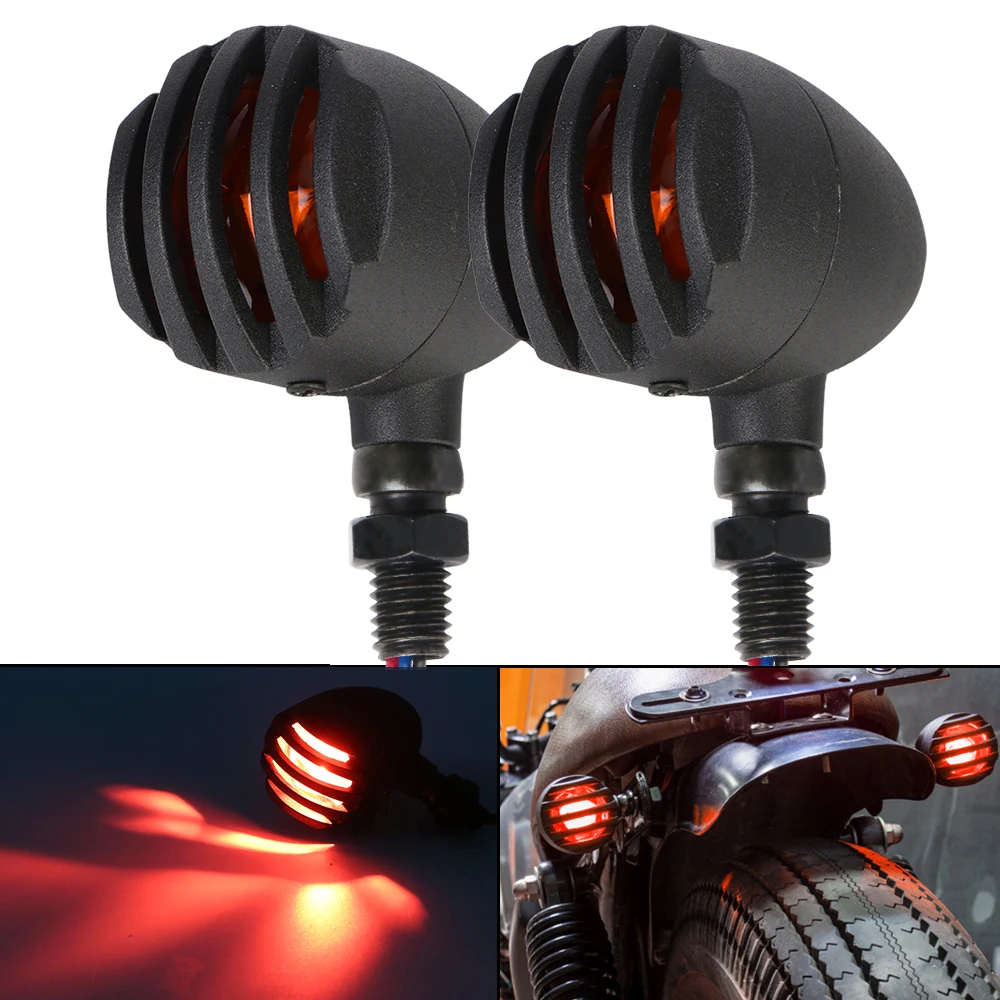 

Retro Fence Motorcycle Blinker Light Flasher 2Pcs For Honda for Suzuki for Cafe Racer Indicator Halogen Turn Signal