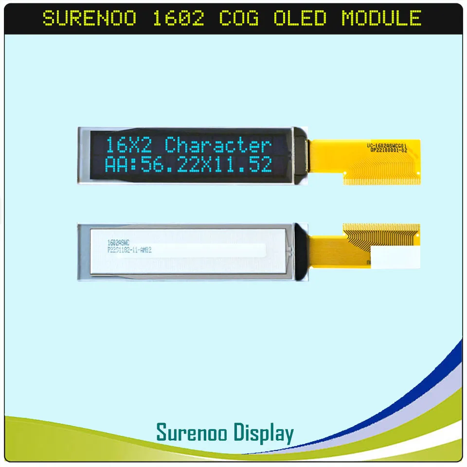 Real OLED Display, 1602 162 16*2 Character LCD Module Display LCM Screen Panel US2066 support Parallel SPI IIC/I2C