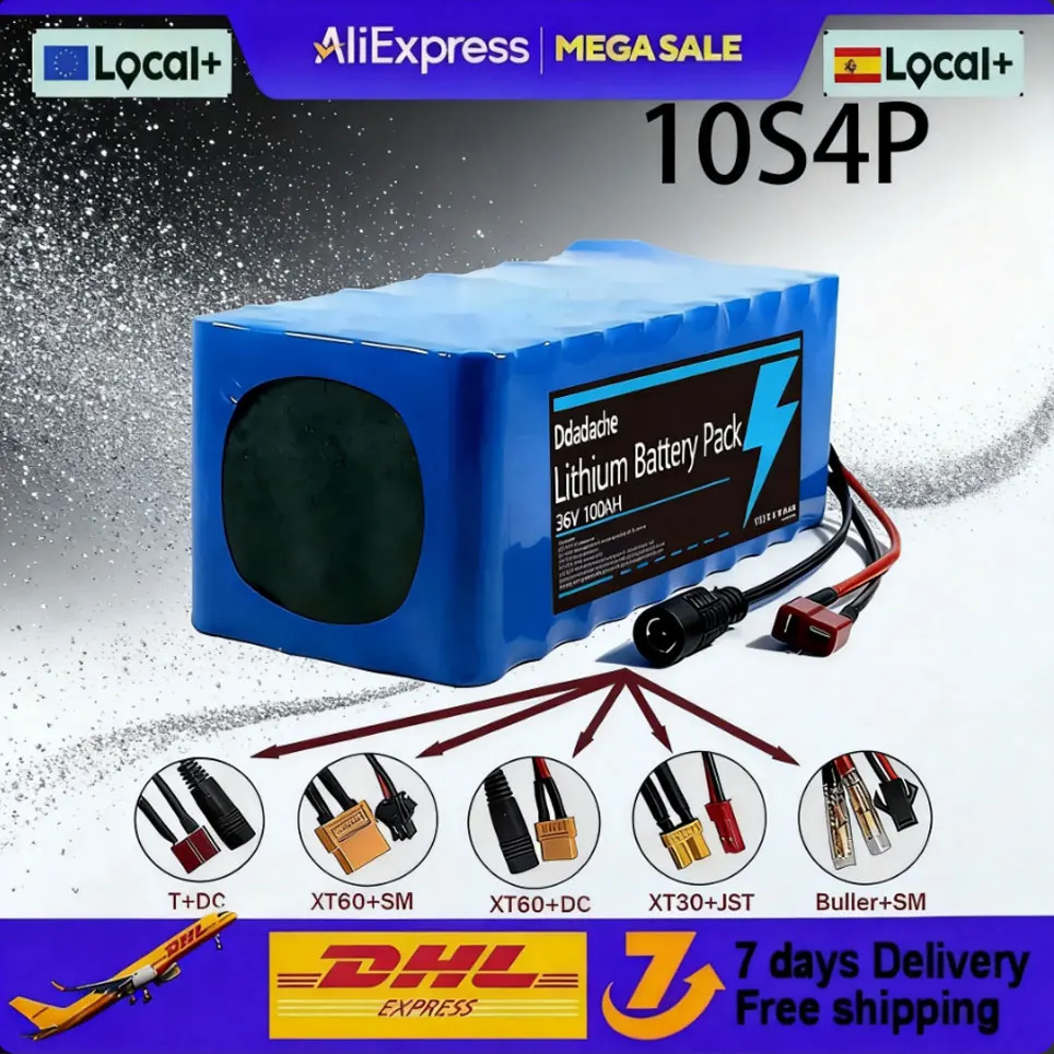 10S4P Elektroroller 100000mAh 36V Lithium-Akku 18650 Batteriepack 36V 100Ah Elektroroller-Akku 36V