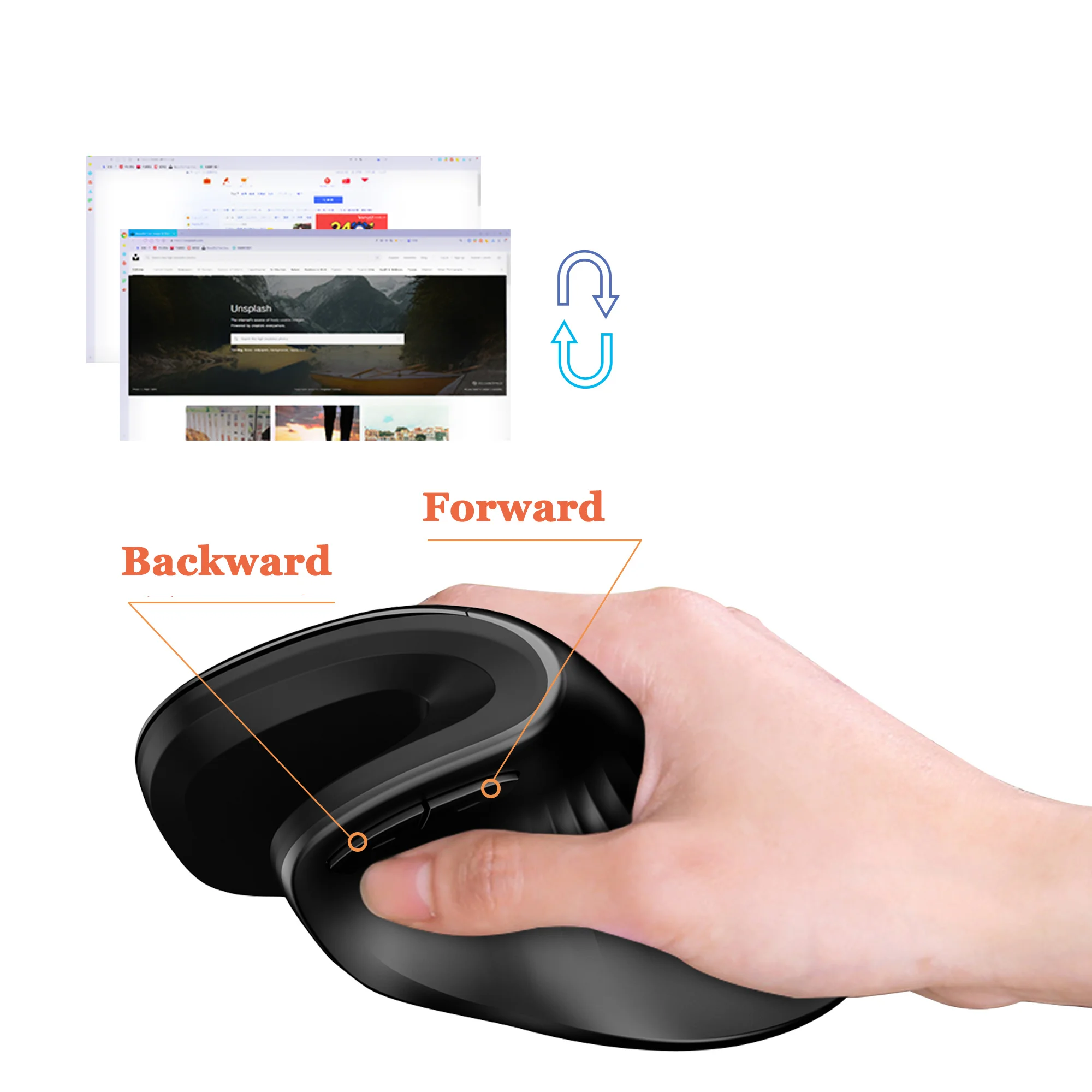 2.4G Ergonomic Vertical Mouse 6 Buttons Optical Wireless Mouse Comfortable Wired Computer Mause Rechargeable Mice For Laptop PC