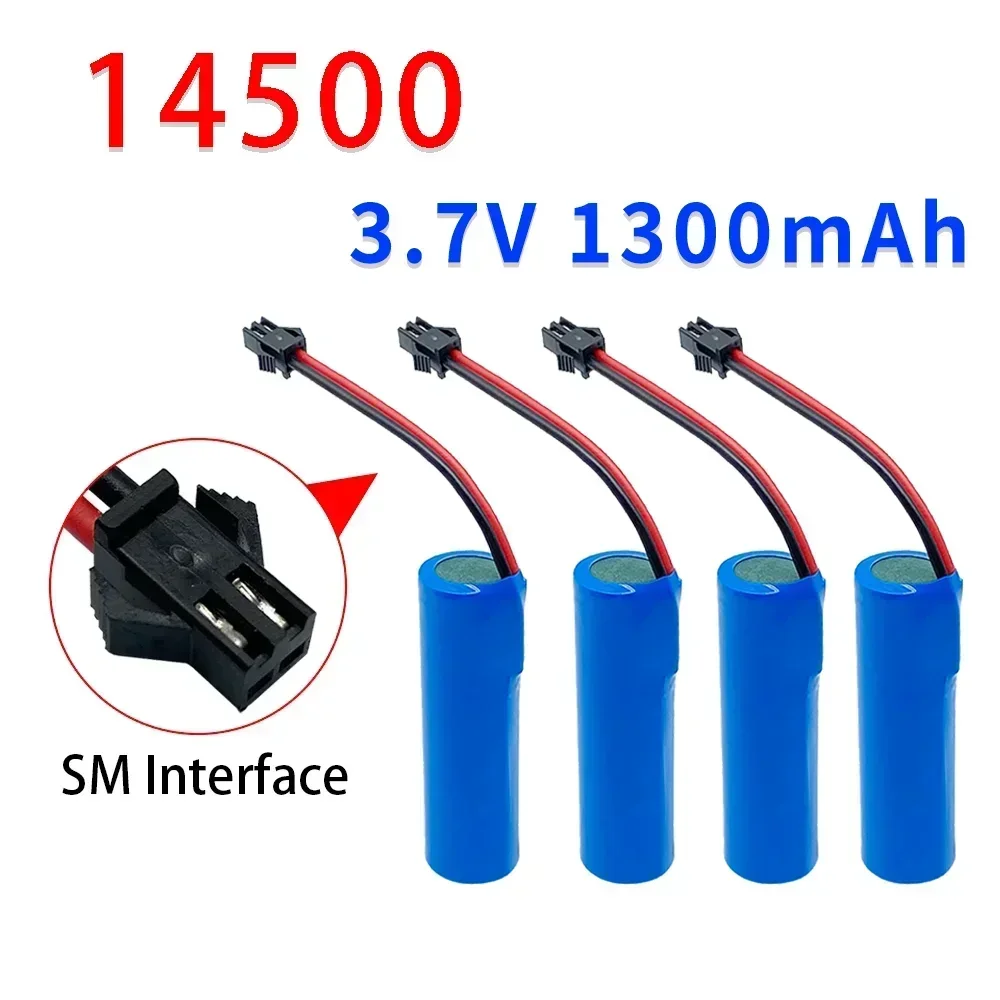 14500 Battery 1300mAh 3.7v  Lipo Battery for JJRC C2 D828 RC Car Parts SM-2P for RC Stunt Dump Car Battery Toys Accessories