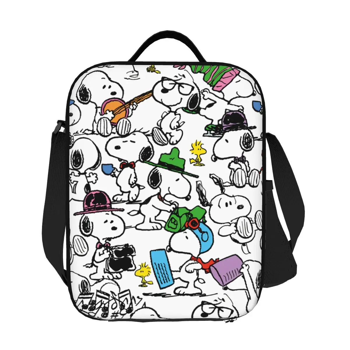 Niestandardowy uroczy kolaż Snoopy Izolowana termicznie torba na lunch Kobiety Beagle Dog Lunch Tote dla dzieci Szkoła Dzieci Bento Food Box