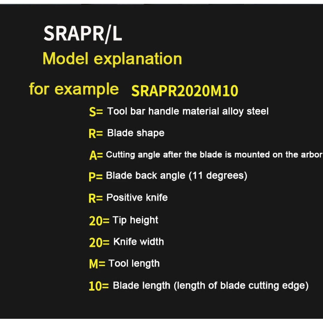 OYYU CNC External Lathe Cutting Tools Turning Tool SRAPR SRAPR1616H08 SRAPR2020K10 SRAPR2525M10 For RPMT RPMT1204 Carbide Insert