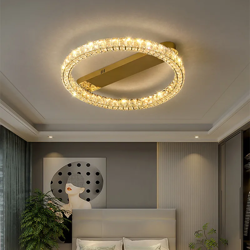 Moderne Wohnzimmer LED Kristall Decke Licht Nordic Schlafzimmer Küche Insel Decke Kronleuchter Esszimmer Goldene Leuchte