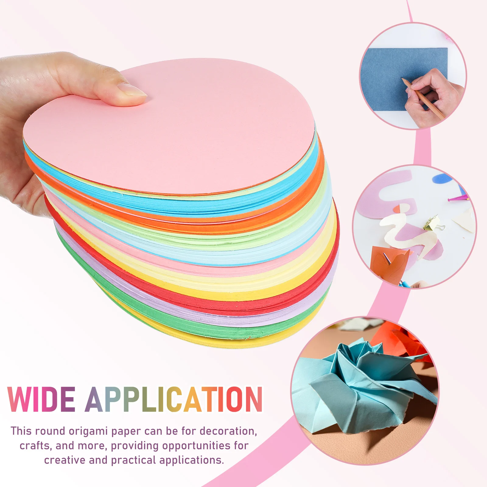 500 ورقة من ورق اوريغامي مستدير ورق طابعة ملون بالجملة للحرف اليدوية ذاتية الصنع تستخدم متعددة الاستخدامات وحرفية دقيقة #2