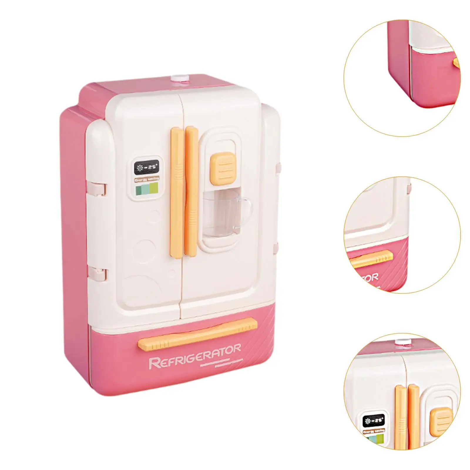 Fingir jogar brinquedo de cozinha portátil casa de bonecas decoração aprendizagem brinquedo simulação geladeira multifuncional cozinha playset para crianças