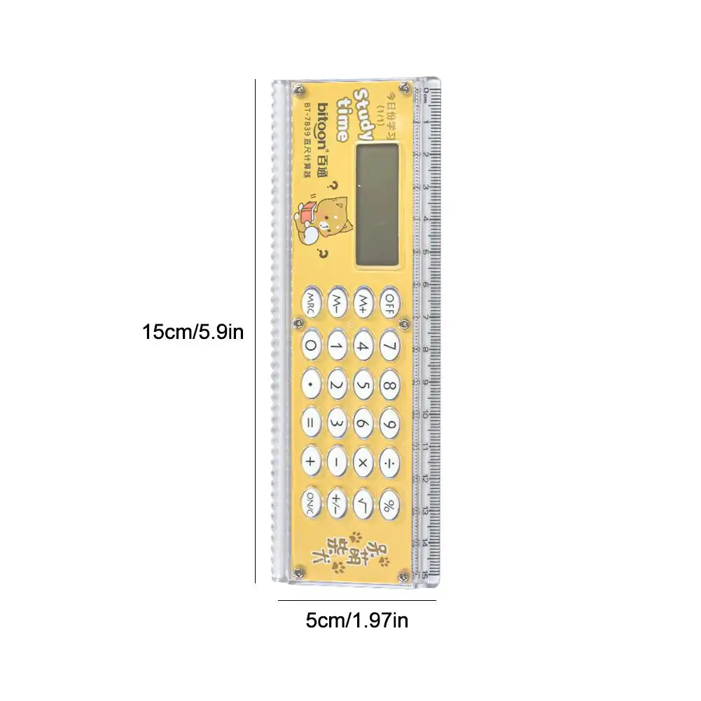 Kawaii Cartoon Multifunctional Ruler Calculator Set Mathematical Calculation Math Measuring Rulers Students Office Stationery