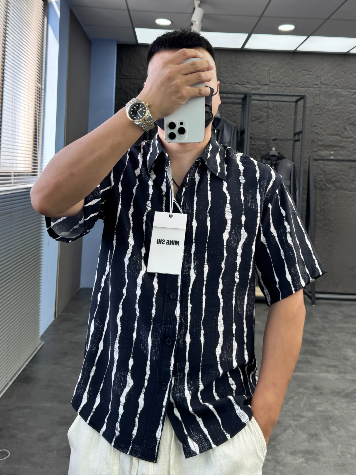 

Svip Men's Cotton Linen Feel Summer Thin Short Sleeve Printed Shirt Casual Loose Fit Breathable Cool Sensation Printed Shirt