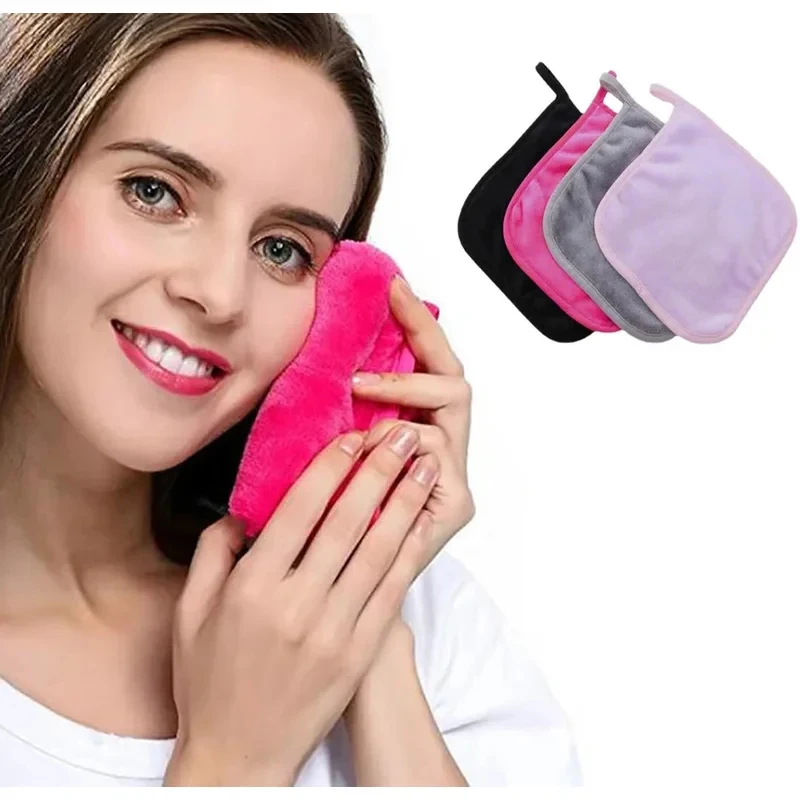1/2/3pcs Reusable Makeup Remover Square Makeup Removal Towel Microfiber Facial Cleaning Wipe Cloth Cleaner Skin Care Beauty